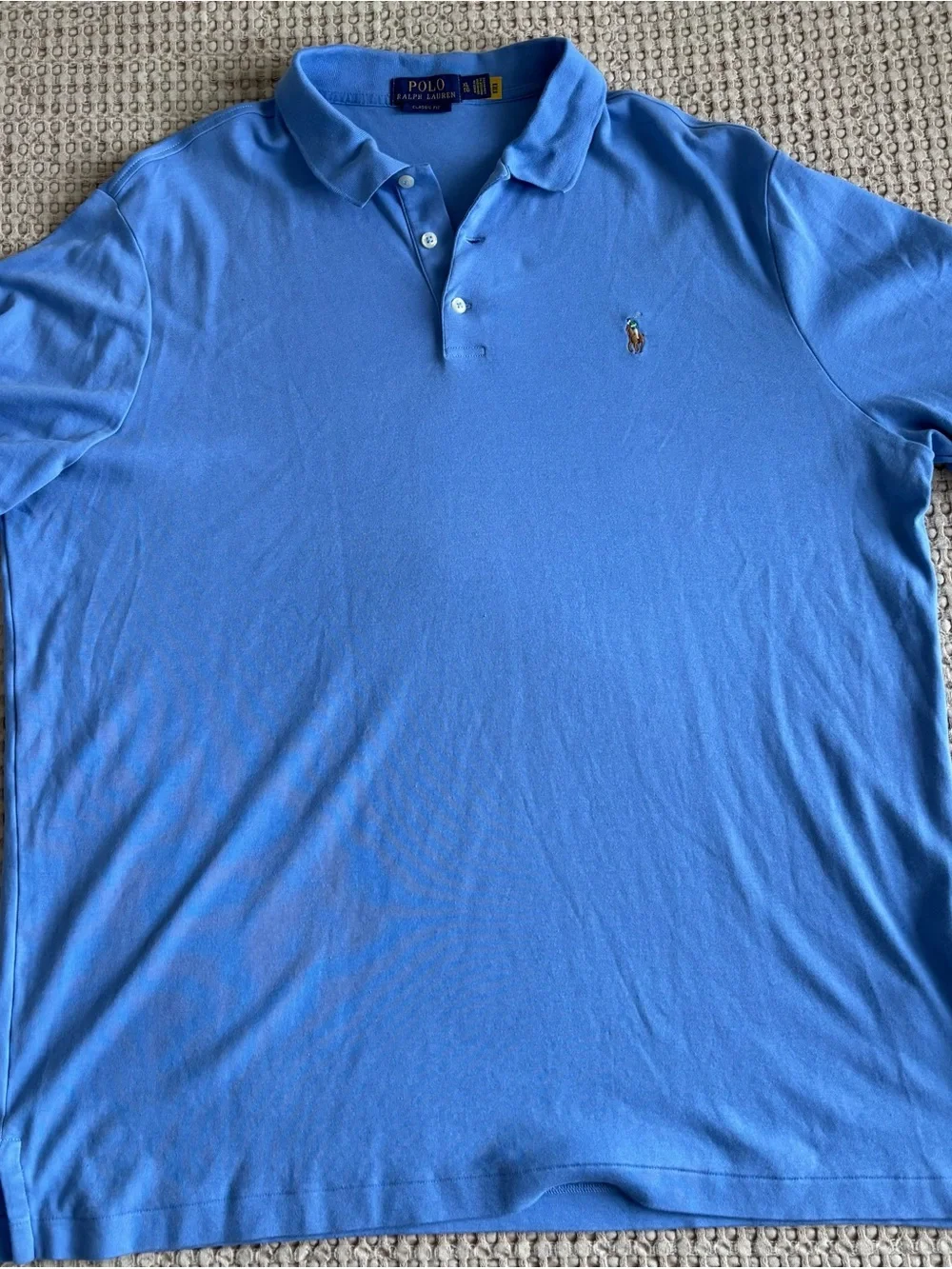 Ralph Lauren Light Blue Polo Shirt with Embroidered Pony